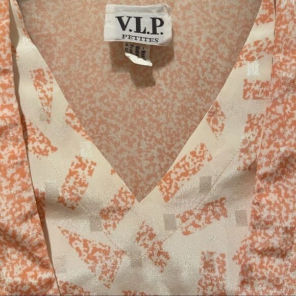 Vintage 80’s pink geometric layered blouson blouse - Picture 14 of 15